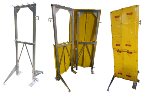 lightweight shielding racks with carbon steel hooks for lead blankets are linkable and easy to carry